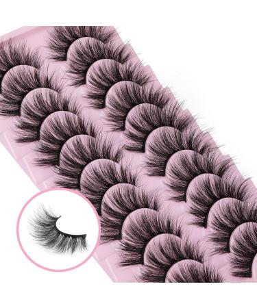 False Eyelashes: Fluffy 20mm Mink Cat Eye Lashes - 10 Pairs Pack for a Natural 5D Curl Wispy Look by EYDEVRO - Buy Online on SooperMarket.com