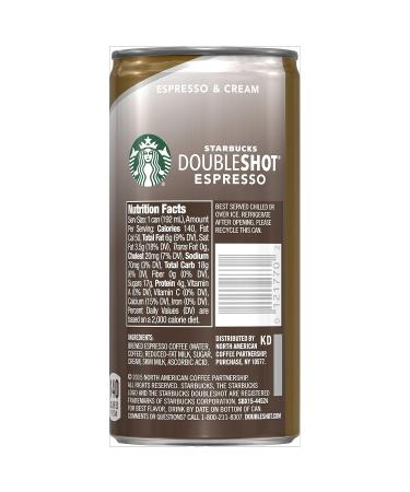 Buy Starbucks Doubleshot Espresso and Cream - 6.5 Fl Oz | International Shipping Available - Buy Online on SooperMarket.com