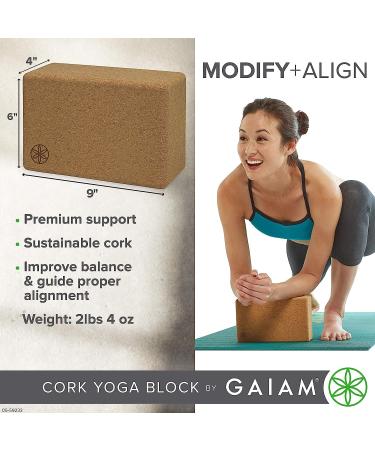 Gaiam Cork Yoga Brick Block - Eco-Friendly Accessory for Yoga Practice - Buy Online on SooperMarket.com