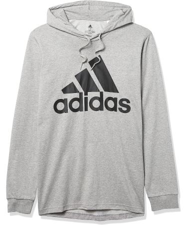 adidas Men's Essentials Logo Hoodie X-Large Tall - Medium Grey Heather/Black - Buy Online on SooperMarket.com