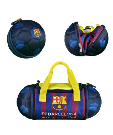 Maccabi Art Official FC Barcelona Collapsible Insulated Soccer Ball Lunch Bag, 13.4 x 5.75 x 5.75