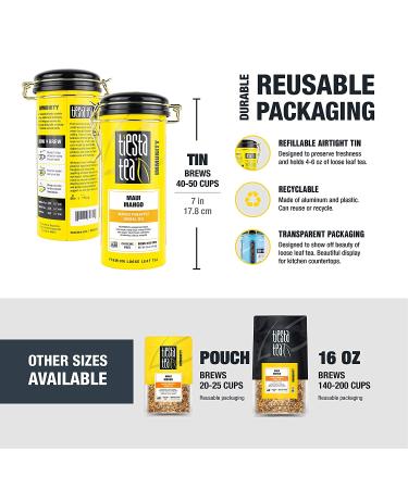 Tiesta Tea Maui Mango Herbal Tea - 6 oz Tin | Non-Caffeinated, 50 Cups | Natural Flavors, No Artificial Ingredients - Buy Online on SooperMarket.com