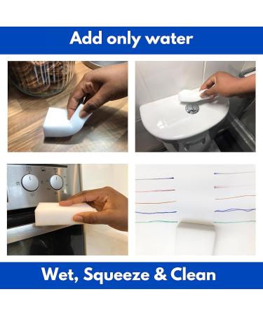 12-Pack Saplax Magic Eraser Sponge - Melamine Home Cleaning Sponge for Pads, Wipes, Stains, Grime & Marks - Chemical-Free Cleaner for Kitchen, Bathroom, Tile, Shoes | Eco-Friendly - Buy Online on SooperMarket.com