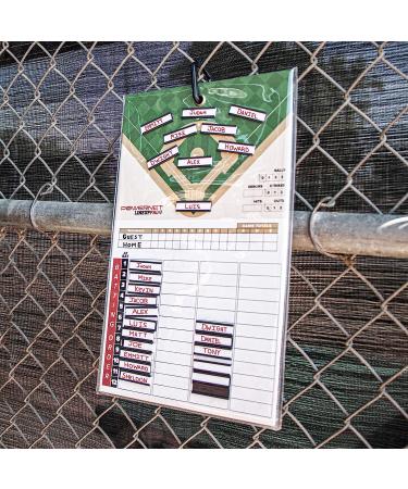 PowerNet Magnetic Baseball Softball Lineup Coaching Board with Clip | Double Sided | 2 Dry Erase Markers | Weatherproof | Game Time Ready - Buy Online on SooperMarket.com