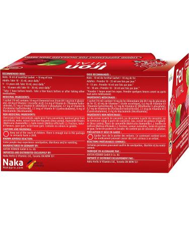 Iron VITAL Liquid Supplement For Increased Iron Needs. Vegan Formula 20 sachets 10 ml each Made in Germany - Buy Online on SooperMarket.com