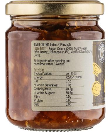 Otter Vale Devon Onion & Pineapple Chutney - Handmade Sweet & Tangy Mix | Gluten-Free | 225g Glass Jar - Buy Online on SooperMarket.com