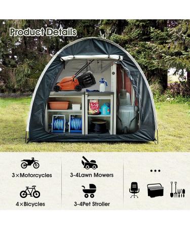 Outdoor Portable Bike Cover Tent for 4 Bikes | Waterproof PU4000 Cloth | Durable 210D Oxford Fabric | Large Dark Grey | Includes Travel Bag - Buy Online on SooperMarket.com