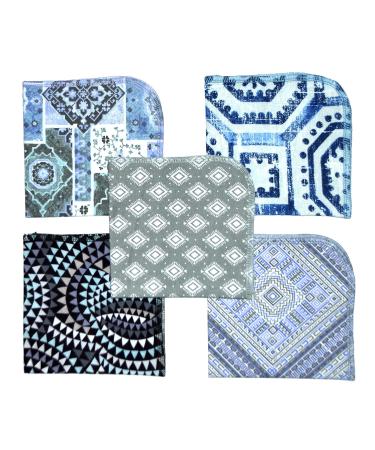 1 Ply Moroccan Tile Flannel Washable Lunchbox Napkins 12x12 inches - 5 Pack - Buy Online on SooperMarket.com