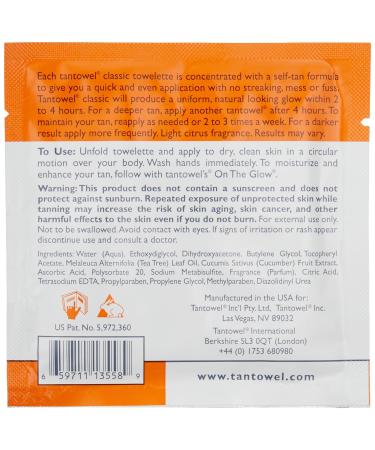 Tan Towel Full Body Classic 5 Pack - 0.5 FL OZ Each | Get an Instant Sun-Kissed Glow - Buy Online on SooperMarket.com
