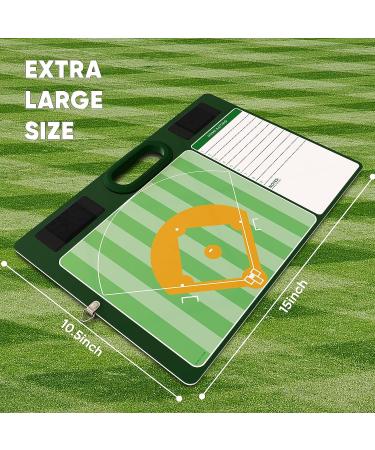 Baseball Coaches Dry Erase Board 15x10.5 - Double Sided Lineup Board with Markers | Coaching & Scorekeeping Equipment - Buy Online on SooperMarket.com
