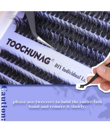 DIY Lash Extension Kit: Fluffy 60D+80D Cluster Lashes with Bond & Seal Glue - TOOCHUNAG Wispy Individual Eyelashes Cluster Kit - Buy Online on SooperMarket.com