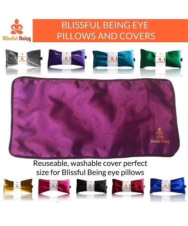 Blissful Being Lavender Eye Pillow | Hot/Cold Weighted Satin Eye Mask for Sleep, Yoga, Meditation | Gifts for Women, Birthday, Teachers | Natural Herbal Relaxation | Made in USA (Aqua) - Buy Online on SooperMarket.com