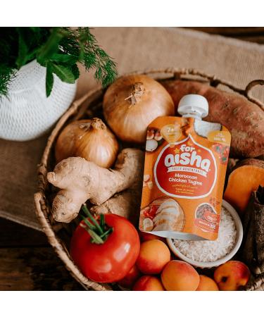 For Aisha Moroccan Chicken Tagine Baby Food Pouch - Dairy Free, Halal, Natural (7 Months+) | Pack of 1 - Buy Online on SooperMarket.com
