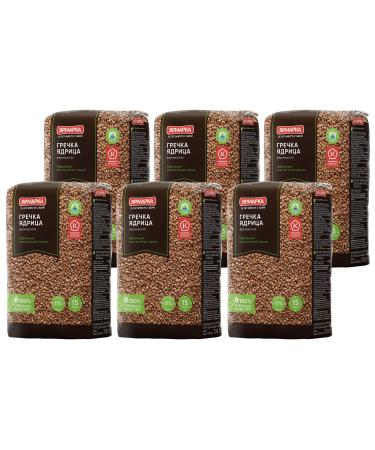 Yarmarka Farm Rosted Buckwheat Groats 700g/1.54lb Non GMO Kosher Diet Friendly (Pack of 6) 10.58 Pound (Pack of 6)