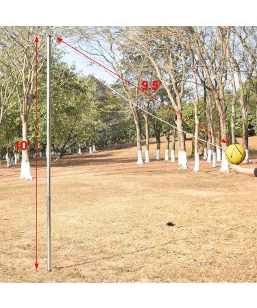 GAMESUN Galvanized Tetherball Set with Yellow Ball - Outdoor Backyard Game with Durable Poles and Rope - Buy Online on SooperMarket.com