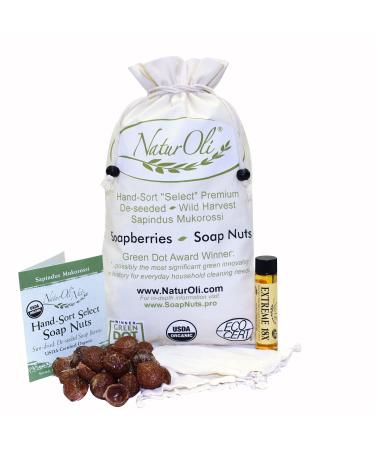 Soap Nuts/Soap Berries - 2-Lbs organic (480 loads) + 18X Travel Bottle! Select Seedless - 2 Wash Bags 8-pg info Tote Bag. Organic Laundry Soap