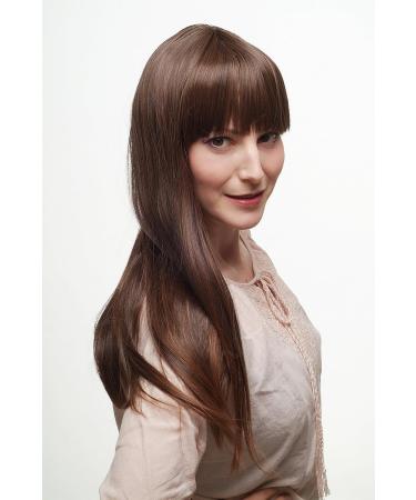 WIG ME UP 3421-2T33 | Brown Long Straight Hair Wig with Cheeky Bangs & Streaks - International Shipping Available - Buy Online on SooperMarket.com