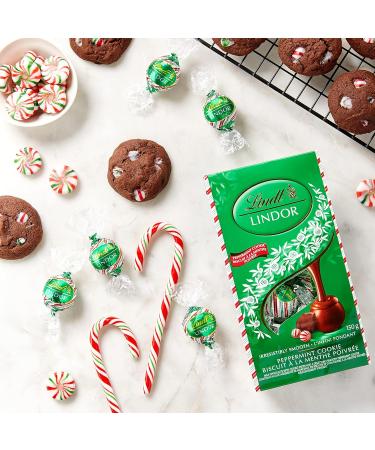 LINDT LINDOR Peppermint Cookie Milk Chocolate Truffles 150g Gram Bag Limited Edition Individually Wrapped Chocolate Christmas Chocolate - Buy Online on SooperMarket.com