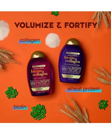 OGX Thick & Full Biotin & Collagen Shampoo + Conditioner Set - Extra Strength Volumizing Formula for Fine Hair - 13 fl oz (Pack of 2) - Buy Online on SooperMarket.com