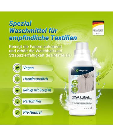 Simprax Fleece & Wool Detergent - Plant-Based Skin-Friendly 500ml | Softens Merino & Cashmere - Buy Online on SooperMarket.com