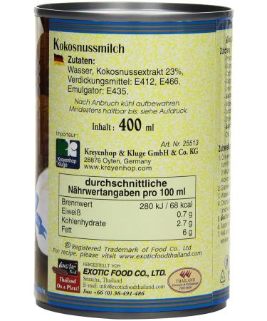 Buy Exotic Coconut Milk 400ml | Light & Low-Fat | International Shipping - Buy Online on SooperMarket.com