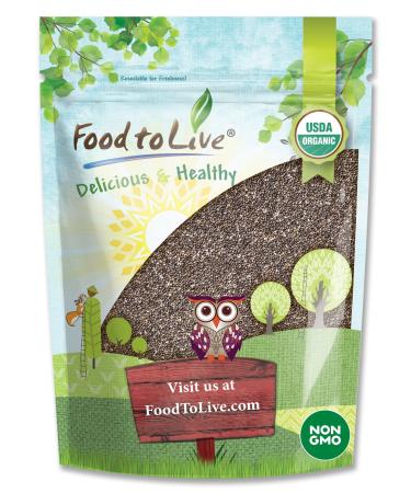 Organic Black Chia Seeds, 5 Pounds  Non-GMO, Whole, Sproutable, Vegan, Kosher, Keto, Sirtfood, Bulk. Rich in Essential Fatty Acids, Fiber, Protein. Great For Chia Pudding, Smoothie, Oatmeal. Organic 5 Pound (Pack of 1)