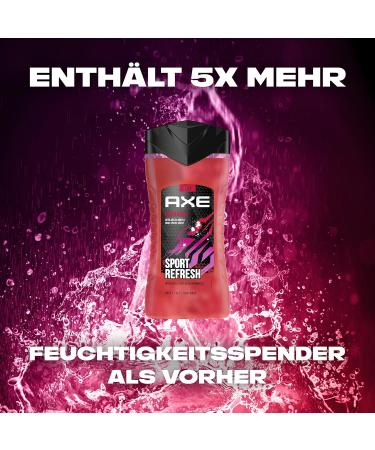 AX 3-in-1 Shower Gel & Shampoo - Calca Sports Refresh Long-Lasting Freshness & Fragrance Dermatologically Tested 250ml Pack - Buy Online on SooperMarket.com