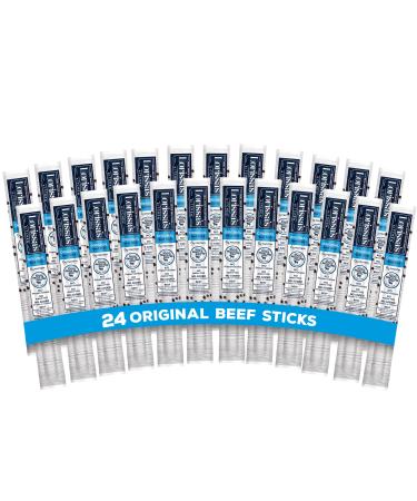Lorissas Kitchen Grass-Fed Beef Jerky Meat Snack Sticks - Keto Friendly Snacks, Gluten Free, No Added Nitrites or Nitrates, Original Flavor, 1 oz. Pack of 24
