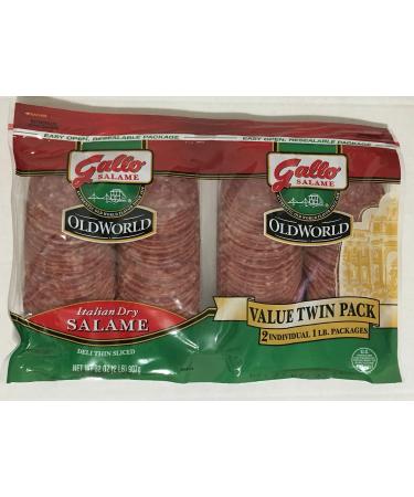 2 Pounds Gallo Italian Dry Salame Salami Deli Thin Sliced (Total 32oz)