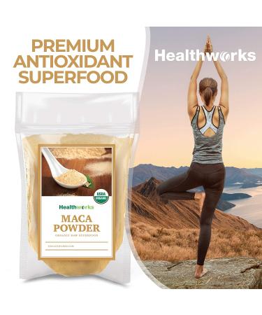 Healthworks Maca Powder Raw - 32oz | Certified Organic Flour for Keto, Vegan, Non-GMO | Premium Peruvian Origin for Breakfast, Smoothies, Baking & Coffee - Buy Online on SooperMarket.com