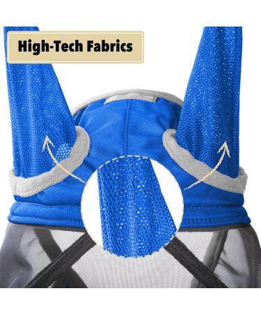 Harrison Howard Pro Luminous Horse Fly Mask Standard with Ears UV Protection - Large Full Size, Signature Blue - Buy Online on SooperMarket.com