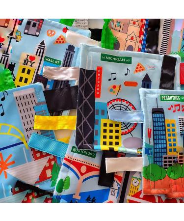 Baby Jack & Co 8x8 Learning Lovey Boston Massachusetts Tag Toy for Babies - Crinkle & Safe - USA Cities & Shapes - BPA Free - Ideal Baby Gift - Buy Online on SooperMarket.com