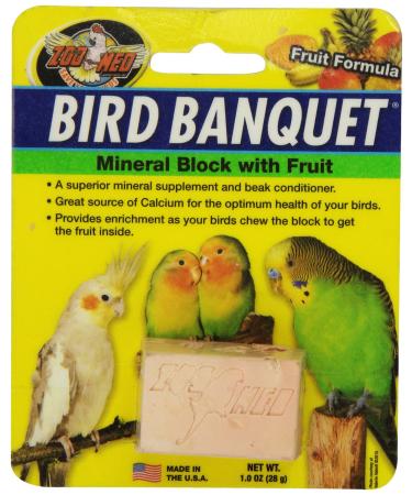 Zoo Med 26384 Bird Banquet Fruit Mineral Block, 1 Oz/Small