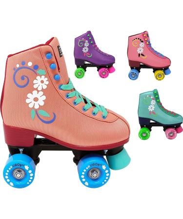 Lenexa uGOgrl Roller Skates - Kids and Womens Coral Roller Skates (Size Men 4 / Women 6) - Buy Online on SooperMarket.com