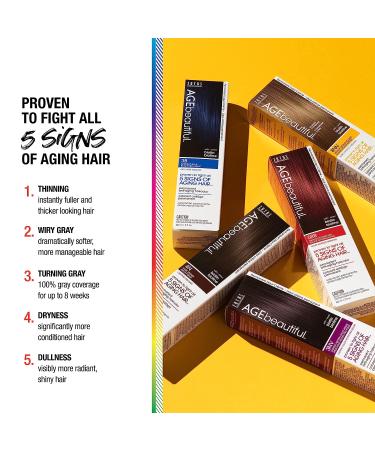 AGEbeautiful 5N Medium Brown Hair Color Dye | 100% Gray Coverage | Anti-Aging Formula - Buy Online on SooperMarket.com