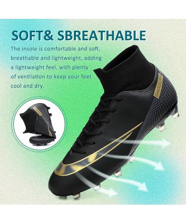 GRESKY Soccer Cleats AG/FG Outdoor Shoes - Black - Size 8 Women/6.5 Men - Buy Online on SooperMarket.com