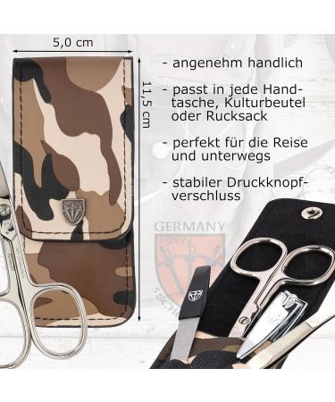 Three Swords Capri Nail Care Set - 4 Pcs Manicure & Pedicure Kit in Camouflage Synthetic Leather - Buy Online on SooperMarket.com