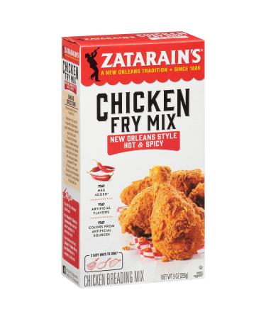 Zatarain's New Orleans Style Hot & Spicy Chicken Fry Mix, 9 oz ( 8 Count ) 9 Ounce (Pack of 8)