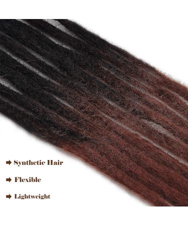10PC No LIFE 50cm Black to Ginger Red Dreadlock Extensions | Synthetic Dreadlock Accessories for Men & Women | Jamaican Punk Hip-Hop Reggae Hair Wigs - Buy Online on SooperMarket.com