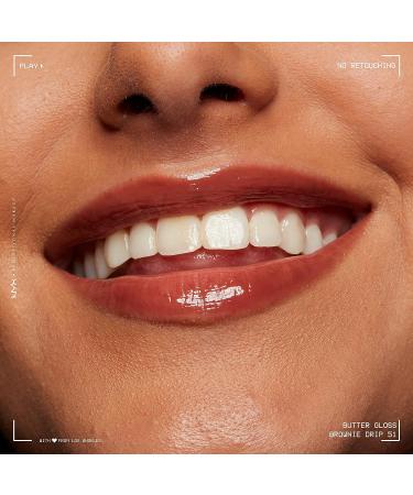 NYX Butter Gloss Brownie Drip - Deep Brown Non-Sticky Lip Gloss 0.27 Fl Oz - Buy Online on SooperMarket.com