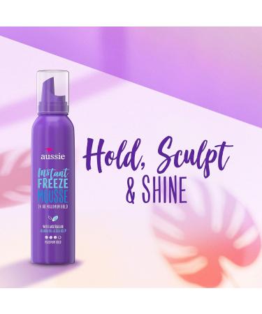 Aussie Instant Freeze Mousse with Jojoba & Sea Kelp 6 fl oz - 24 Hour Hold (Triple Pack) - Buy Online on SooperMarket.com