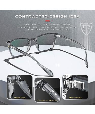 ATTCL Unisex Blue Light Filter Glasses - UV Protection Headache Relief No Prescription Needed - Model M Bl5577 Transparent + Grey - Buy Online on SooperMarket.com