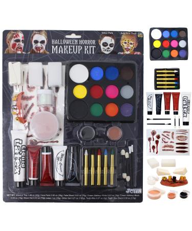 36 PCs Halloween Makeup Set Ultimate Family Party Pack All-in-one Easy On & Easy Off set for Halloween Party Suppiles