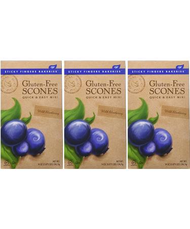 Sticky Fingers Bakeries Gluten Free Scone Mix Wild Blueberry 14oz - Pack of 3 - Buy Online on SooperMarket.com