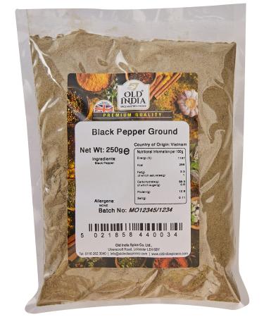 Old India Black Pepper Ground 250g 250 g (Pack of 1)