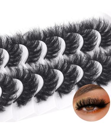Mink Lashes - PHKERATA 6D Wispy Dramatic False Eyelashes Pack (7 Pairs) - 20MM C Curl Thick Volume for Fluffy, Long and Dramatic Eye Look - Buy Online on SooperMarket.com