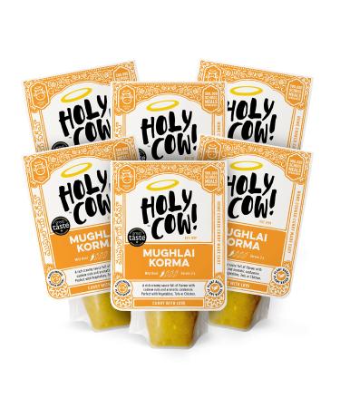 Holy Cow! Indian Curry Sauces : Mughlai Korma Sauce Curry Kit (6 x 250g) Gluten Free Vegan Curry Recipe Indian Takeaway Meal Kit Curry Cooking Sauce Made with Authentic Korma Paste. Curry Gift Set