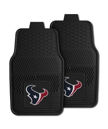 FANMATS 8993 Houston Texans 2-Piece Heavy Duty Vinyl Car Mat Set, Front Row Floor Mats, All Weather Protection, Universal Fit, Deep Resevoir Design