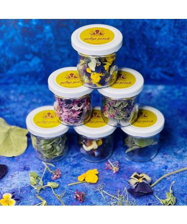 Edible Dried 'Enchanted' Flower Petal Cake Decorating Gift Set- 6 x 120ml Jars In Beautiful Presentation Box - Violas Pansies Cornflower Alyssum Pea Shoot Tendrils Nasturtium Leaves (464) - Buy Online on SooperMarket.com