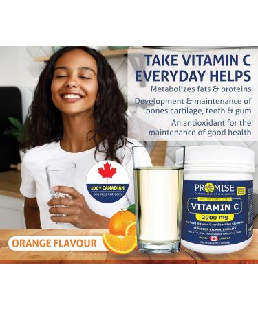 Promise Buffered Vitamin C Powder Orange Flavor-2000mg 400g 80 Day Supply Easy On The Stomach Made in Canada - Buy Online on SooperMarket.com